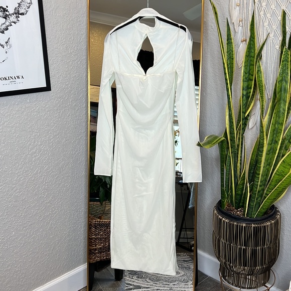 HOUSE OF CB 'Milarose' White Mesh Corset Midi Dress NWOT - Picture 6 of 8